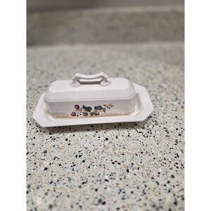 Nikko Vintage Cameo Rose Covered Butter Dish Discontinued some discolorations